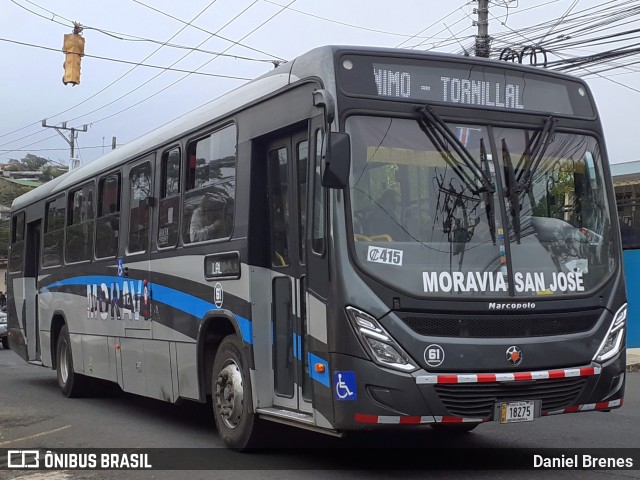 AMSA - Autotransportes Moravia 61 na cidade de Paracito, Santo Domingo, Heredia, Costa Rica, por Daniel Brenes. ID da foto: 11941274.