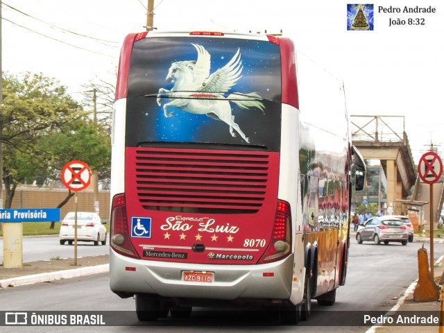 Expresso São Luiz 8070 na cidade de Taguatinga, Distrito Federal, Brasil, por Pedro Andrade. Número da foto: #11940268.