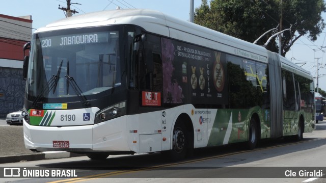 Next Mobilidade - ABC Sistema de Transporte 8190 na cidade de São Paulo, São Paulo, Brasil, por Cle Giraldi. ID da foto: 11942985.