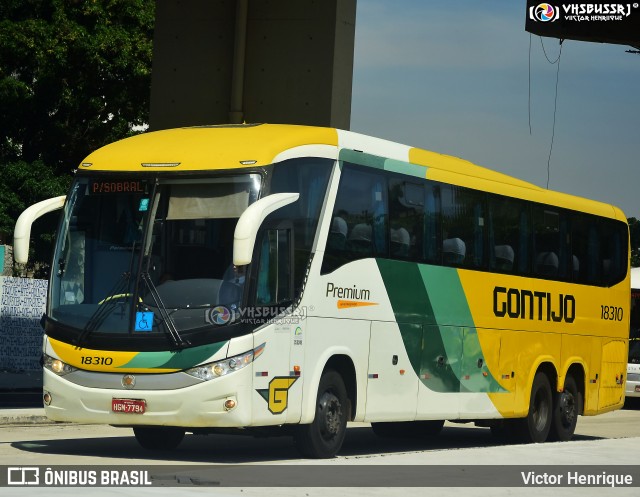 Empresa Gontijo de Transportes 18310 na cidade de Rio de Janeiro, Rio de Janeiro, Brasil, por Victor Henrique. ID da foto: 11943132.