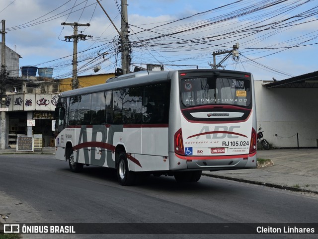 Auto Viação ABC RJ 105.024 na cidade de São Gonçalo, Rio de Janeiro, Brasil, por Cleiton Linhares. ID da foto: 11942300.