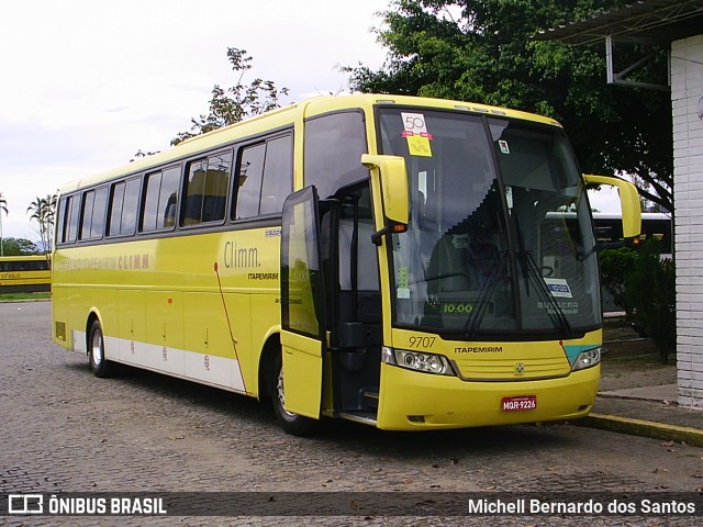 Viação Itapemirim 9707 na cidade de Campos dos Goytacazes, Rio de Janeiro, Brasil, por Michell Bernardo dos Santos. ID da foto: 11944657.