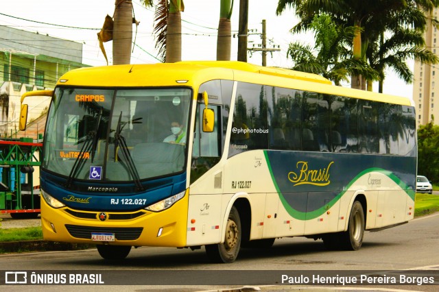 Brasil SA Transporte e Turismo RJ 122.027 na cidade de Campos dos Goytacazes, Rio de Janeiro, Brasil, por Paulo Henrique Pereira Borges. Número da foto: #11945684.