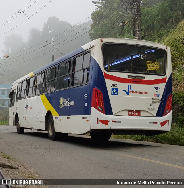 Viação Pinheiral 3031 na cidade de Volta Redonda, Rio de Janeiro, Brasil, por Jerson de Mello Peixoto Pereira. ID da foto: 11946361.