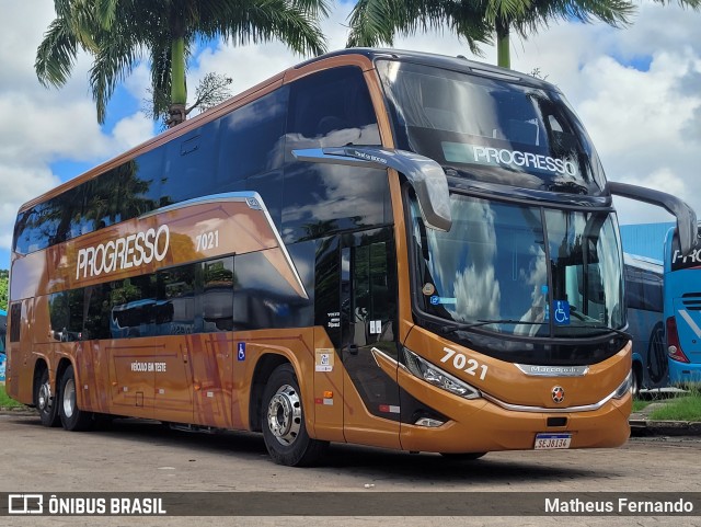 Auto Viação Progresso 7021 na cidade de Jaboatão dos Guararapes, Pernambuco, Brasil, por Matheus Fernando. ID da foto: 11948948.