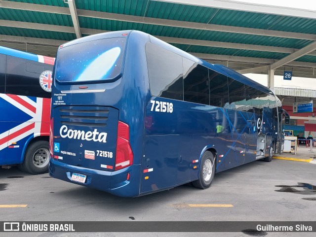 Viação Cometa 721518 na cidade de Santos, São Paulo, Brasil, por Guilherme Silva. ID da foto: 11952560.