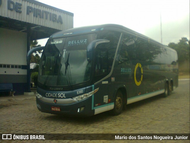 Viação Cidade Sol 8360 na cidade de Piritiba, Bahia, Brasil, por Mario dos Santos Nogueira Junior. Número da foto: #11951802.