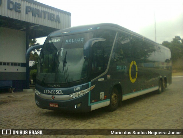 Viação Cidade Sol 8360 na cidade de Piritiba, Bahia, Brasil, por Mario dos Santos Nogueira Junior. ID da foto: 11951802.