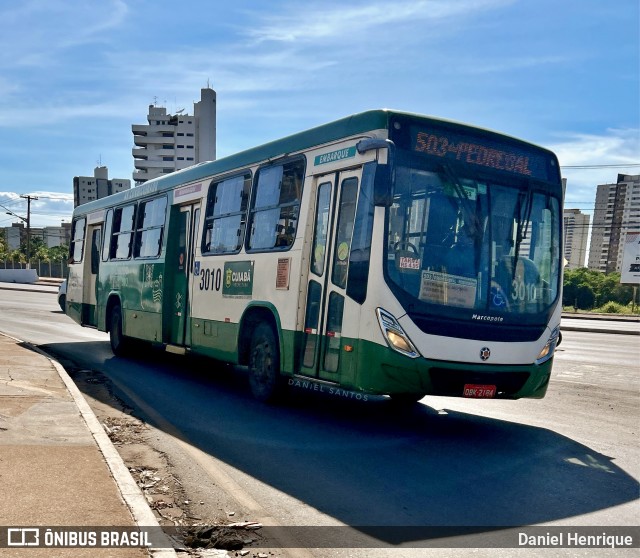 Expresso Caribus Transportes 3010 na cidade de Cuiabá, Mato Grosso, Brasil, por Daniel Henrique. ID da foto: 11952705.