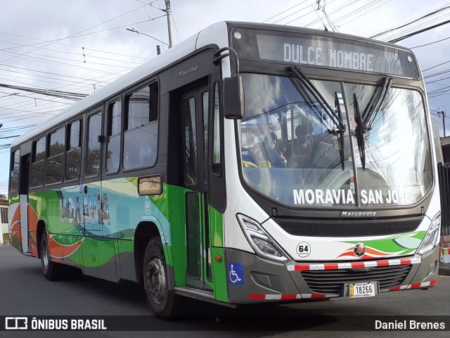 AMSA - Autotransportes Moravia 64 na cidade de San Vicente, Moravia, San José, Costa Rica, por Daniel Brenes. ID da foto: 11952923.