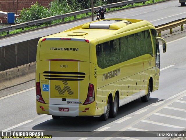 Viação Itapemirim 60081 na cidade de Aparecida, São Paulo, Brasil, por Luiz Krolman. Número da foto: #11914156.