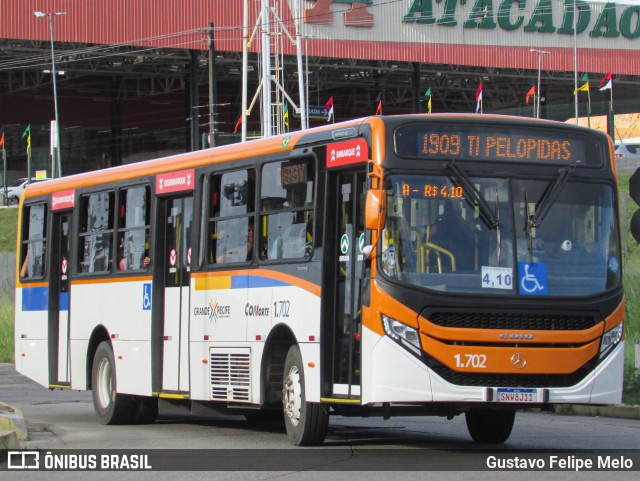 Itamaracá Transportes 1.702 na cidade de Paulista, Pernambuco, Brasil, por Gustavo Felipe Melo. ID da foto: 11957779.