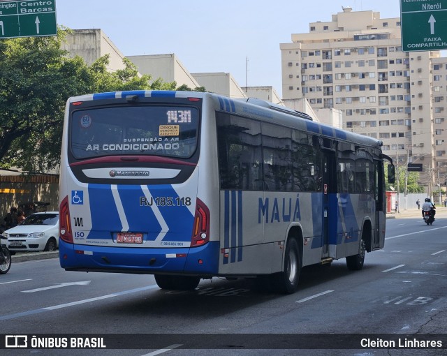 Viação Mauá RJ 185.118 na cidade de Niterói, Rio de Janeiro, Brasil, por Cleiton Linhares. ID da foto: 11959638.