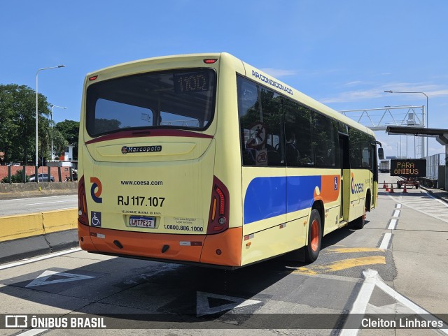 Coesa Transportes RJ 117.107 na cidade de Niterói, Rio de Janeiro, Brasil, por Cleiton Linhares. ID da foto: 11961950.