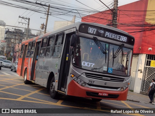 Viação Osasco 757 na cidade de Osasco, São Paulo, Brasil, por Rafael Lopes de Oliveira. ID da foto: 11962209.