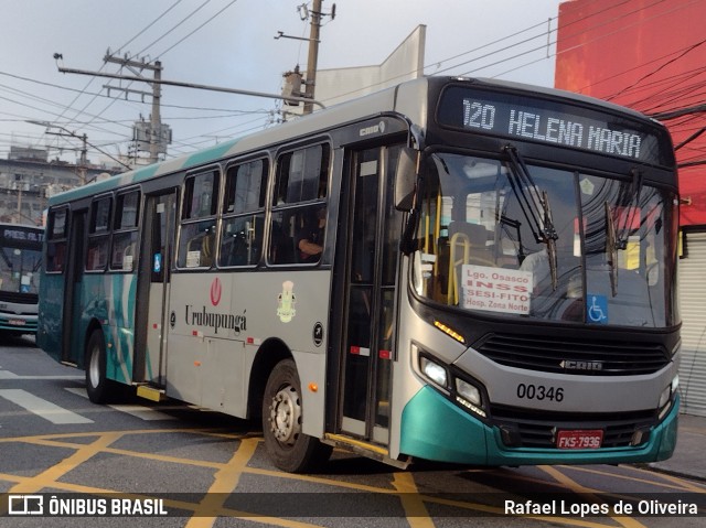 Auto Viação Urubupungá 00346 na cidade de Osasco, São Paulo, Brasil, por Rafael Lopes de Oliveira. Número da foto: #11962223.
