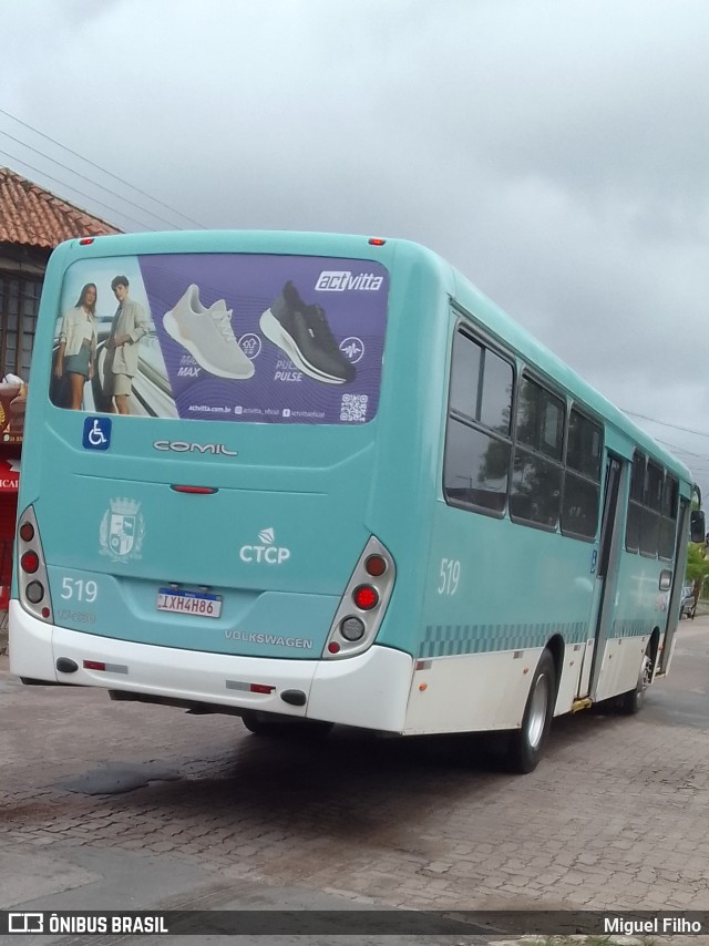 Viação Nossa Senhora Conquistadora 519 na cidade de Pelotas, Rio Grande do Sul, Brasil, por Miguel Filho. ID da foto: 11963360.