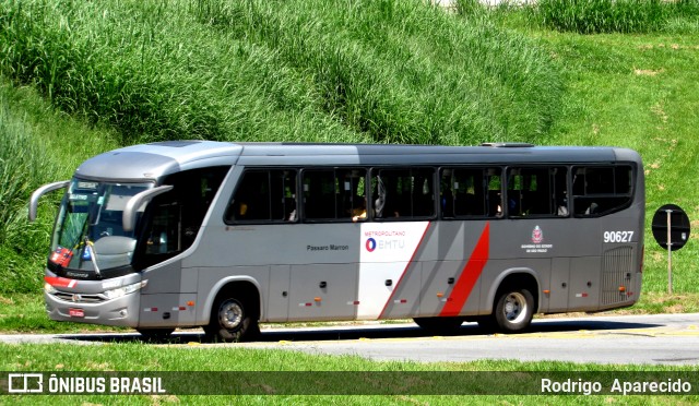 Empresa de Ônibus Pássaro Marron 90627 na cidade de Aparecida, São Paulo, Brasil, por Rodrigo  Aparecido. ID da foto: 11966950.