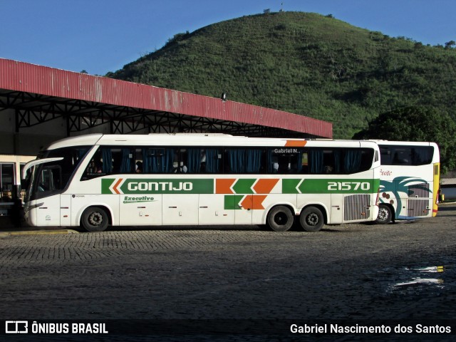 Empresa Gontijo de Transportes 21570 na cidade de Leopoldina, Minas Gerais, Brasil, por Gabriel Nascimento dos Santos. ID da foto: 11966232.