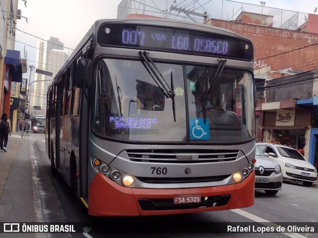 Viação Osasco 760 na cidade de Osasco, São Paulo, Brasil, por Rafael Lopes de Oliveira. ID da foto: 11967195.