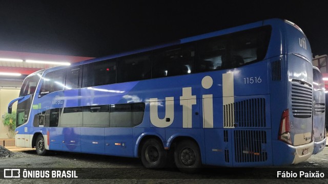 UTIL - União Transporte Interestadual de Luxo 11516 na cidade de Ribeirão Vermelho, Minas Gerais, Brasil, por Fábio Paixão. ID da foto: 11967109.