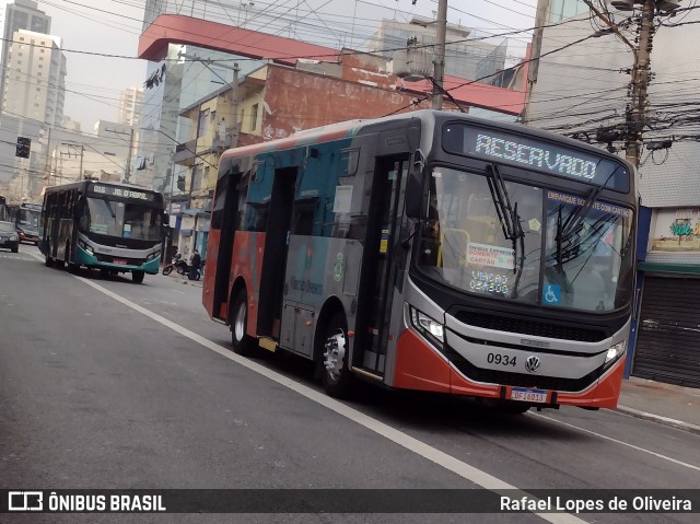 Viação Osasco 0934 na cidade de Osasco, São Paulo, Brasil, por Rafael Lopes de Oliveira. ID da foto: 11966166.