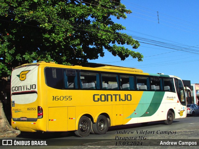 Empresa Gontijo de Transportes 16055 na cidade de Pirapora, Minas Gerais, Brasil, por Andrew Campos. ID da foto: 11969964.