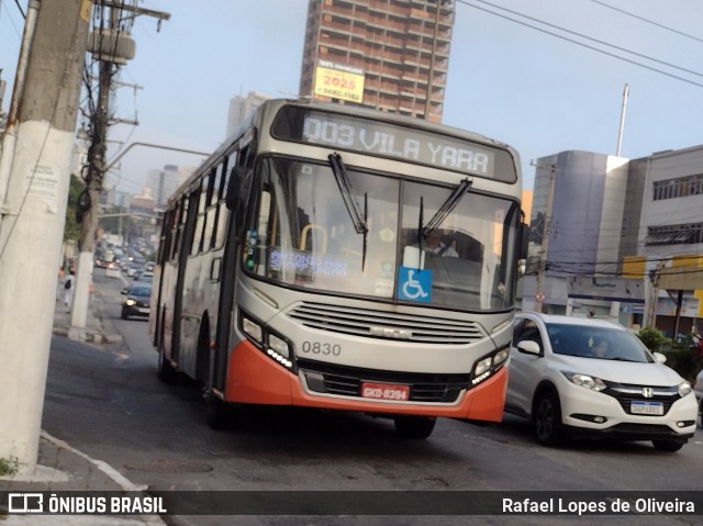 Viação Osasco 0830 na cidade de Osasco, São Paulo, Brasil, por Rafael Lopes de Oliveira. ID da foto: 11974163.