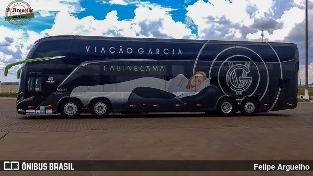 Viação Garcia 86059 na cidade de Rio Brilhante, Mato Grosso do Sul, Brasil, por Felipe Arguelho. Número da foto: #11979650.