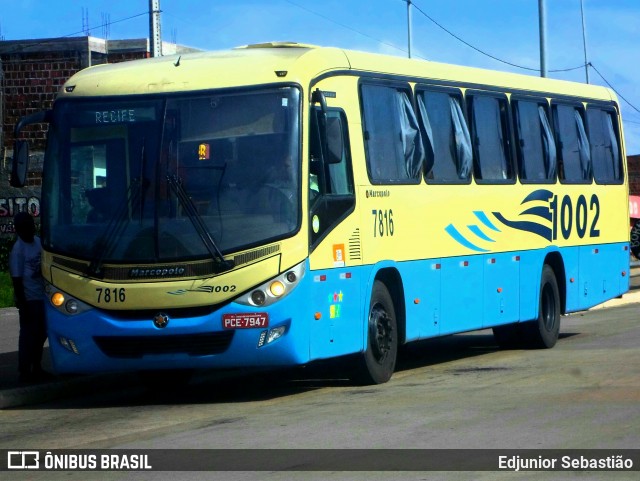 Expresso 1002 7816 na cidade de Paudalho, Pernambuco, Brasil, por Edjunior Sebastião. ID da foto: 11978844.