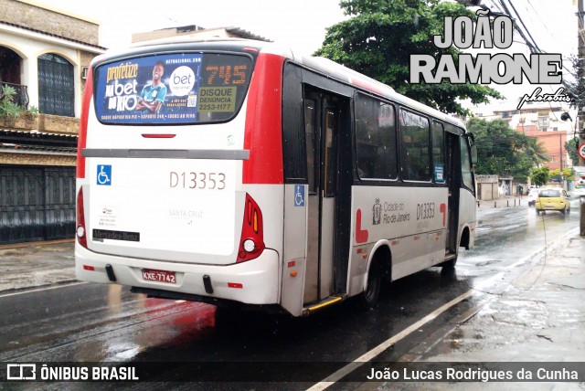 Transportes Barra D13353 na cidade de Rio de Janeiro, Rio de Janeiro, Brasil, por João Lucas Rodrigues da Cunha. ID da foto: 11978732.