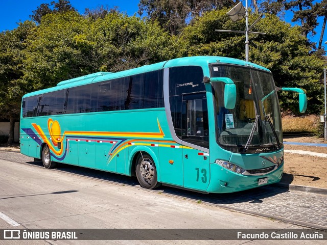 Ônibus Particulares 73 na cidade de Santo Domingo, San Antonio, Valparaíso, Chile, por Facundo Castillo Acuña. ID da foto: 11978900.