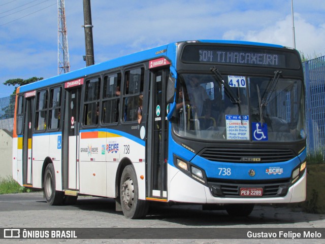 Consórcio Recife 738 na cidade de Recife, Pernambuco, Brasil, por Gustavo Felipe Melo. ID da foto: 11980372.