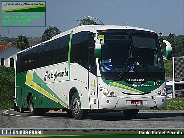 Flor da Montanha Transportes e Turismo 1730 na cidade de Aparecida, São Paulo, Brasil, por Paulo Rafael Peixoto. ID da foto: 11980191.