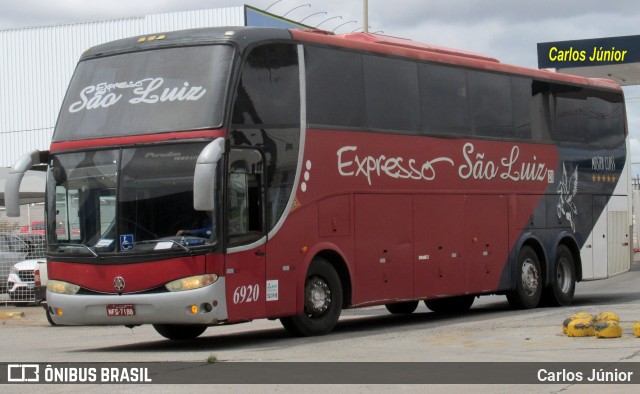 Expresso São Luiz 6920 na cidade de Goiânia, Goiás, Brasil, por Carlos Júnior. ID da foto: 11985091.