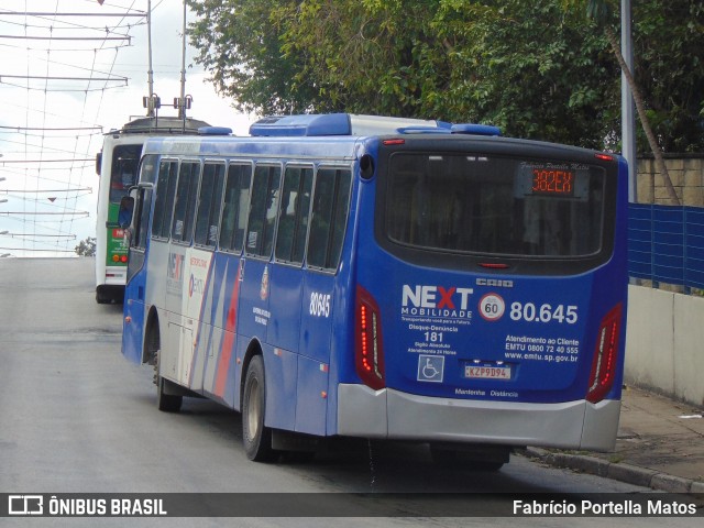 Next Mobilidade - ABC Sistema de Transporte 80.645 na cidade de Santo André, São Paulo, Brasil, por Fabrício Portella Matos. ID da foto: 11983546.