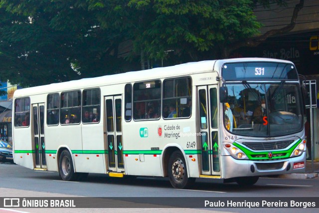 TCCC - Transporte Coletivo Cidade Canção 6149 na cidade de Maringá, Paraná, Brasil, por Paulo Henrique Pereira Borges. Número da foto: #11918091.