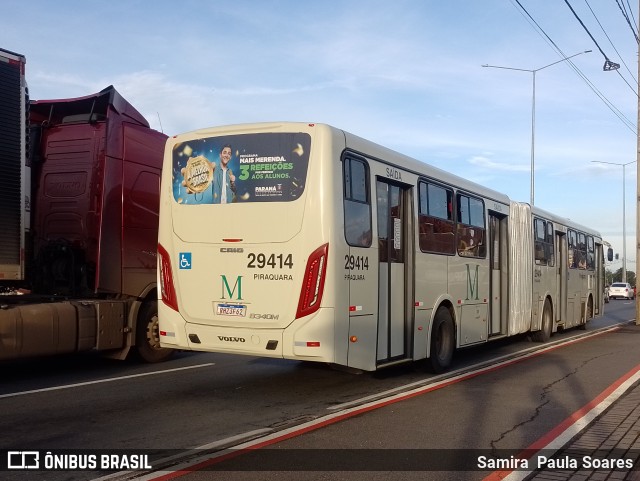 Viação Piraquara 29414 na cidade de Pinhais, Paraná, Brasil, por Samira  Paula Soares. ID da foto: 11917874.