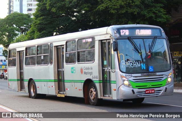 TCCC - Transporte Coletivo Cidade Canção 6446 na cidade de Maringá, Paraná, Brasil, por Paulo Henrique Pereira Borges. Número da foto: #11918077.