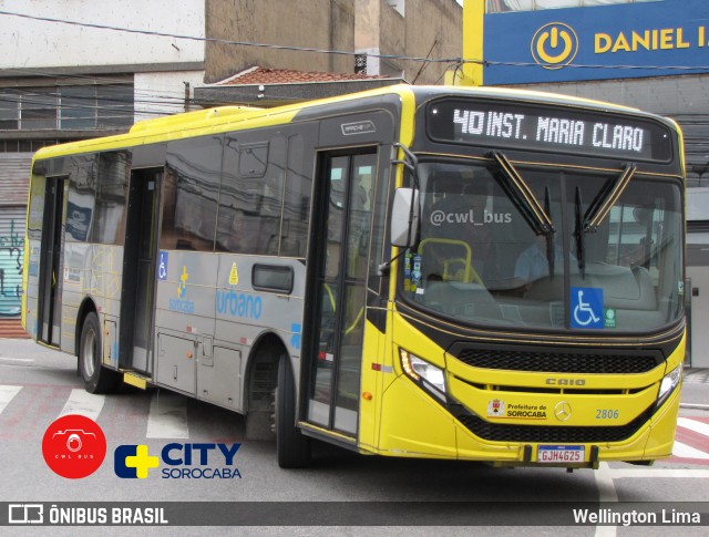 City Transporte Urbano Intermodal Sorocaba 2806 na cidade de Sorocaba, São Paulo, Brasil, por Wellington Lima. ID da foto: 11917853.