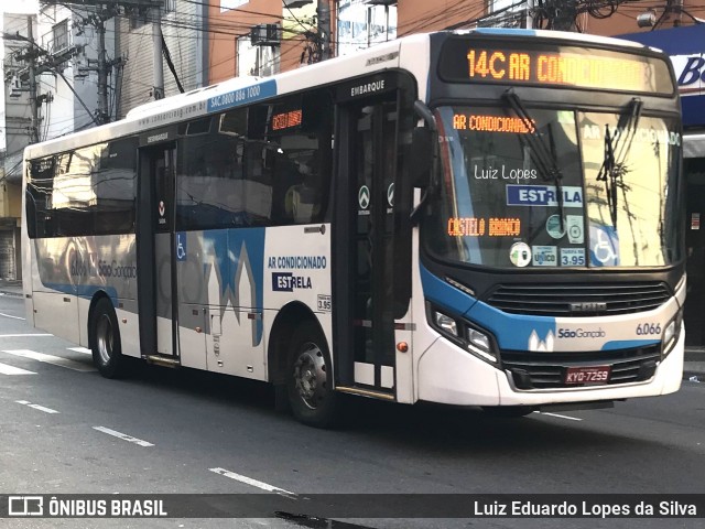 Viação Estrela 6.066 na cidade de São Gonçalo, Rio de Janeiro, Brasil, por Luiz Eduardo Lopes da Silva. ID da foto: 11918419.