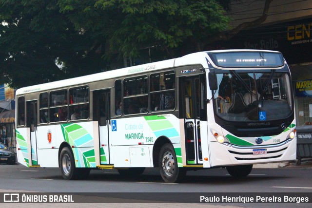 TCCC - Transporte Coletivo Cidade Canção 7240 na cidade de Maringá, Paraná, Brasil, por Paulo Henrique Pereira Borges. ID da foto: 11918084.