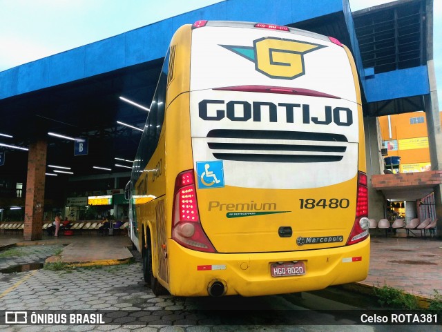 Empresa Gontijo de Transportes 18480 na cidade de Coronel Fabriciano, Minas Gerais, Brasil, por Celso ROTA381. ID da foto: 11919470.