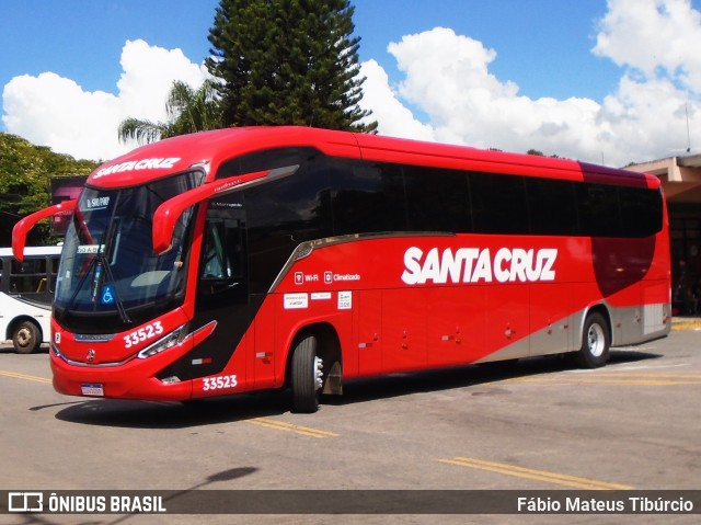 Viação Santa Cruz 33523 na cidade de Três Corações, Minas Gerais, Brasil, por Fábio Mateus Tibúrcio. ID da foto: 11919970.