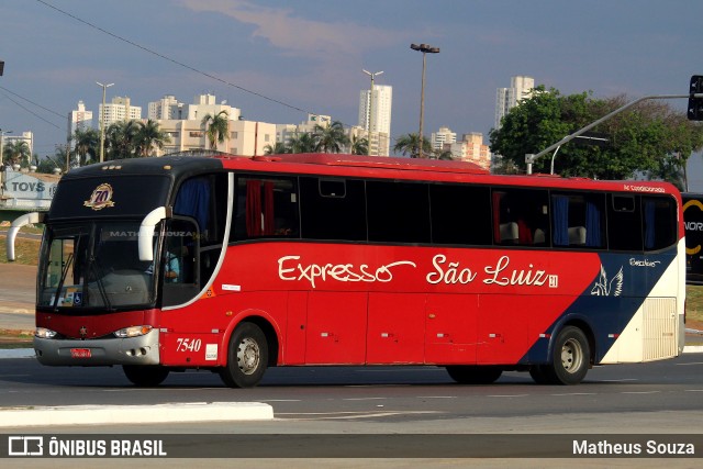 Expresso São Luiz 7540 na cidade de Goiânia, Goiás, Brasil, por Matheus Souza. ID da foto: 11923504.