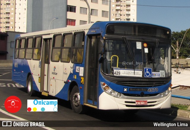 Onicamp Transporte Coletivo 4870 na cidade de Campinas, São Paulo, Brasil, por Wellington Lima. Número da foto: #11926151.