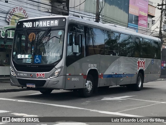 Auto Viação 1001 RJ 108.793 na cidade de Niterói, Rio de Janeiro, Brasil, por Luiz Eduardo Lopes da Silva. ID da foto: 11927367.