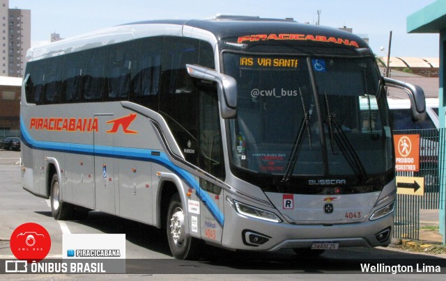 Viação Piracicabana 4043 na cidade de Piracicaba, São Paulo, Brasil, por Wellington Lima. Número da foto: #11926152.