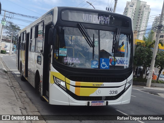 Viação Campo dos Ouros 3318 na cidade de Guarulhos, São Paulo, Brasil, por Rafael Lopes de Oliveira. ID da foto: 11927647.