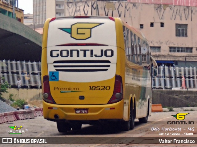 Empresa Gontijo de Transportes 18520 na cidade de Belo Horizonte, Minas Gerais, Brasil, por Valter Francisco. ID da foto: 11930639.